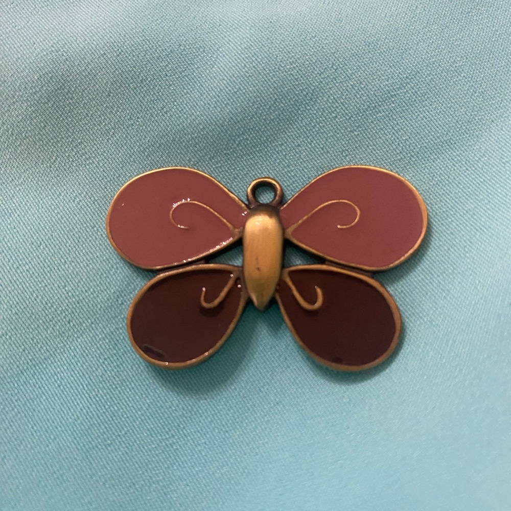 Vintage Enamel Butterfly Pendant